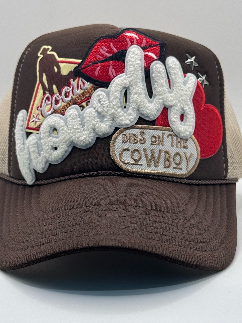 OTTO Custom Trucker Hat Beige Mesh Foam Front Snapback Cowboys/Beer RARE, NWT